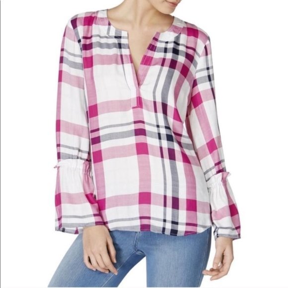 Maison Jules Tops - Maison Jules Plaid Button Down Shirt